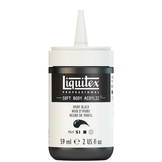 Liquitex&reg; Professional Soft Body Acrylic Bottle, 2oz. Ivory Black {3}