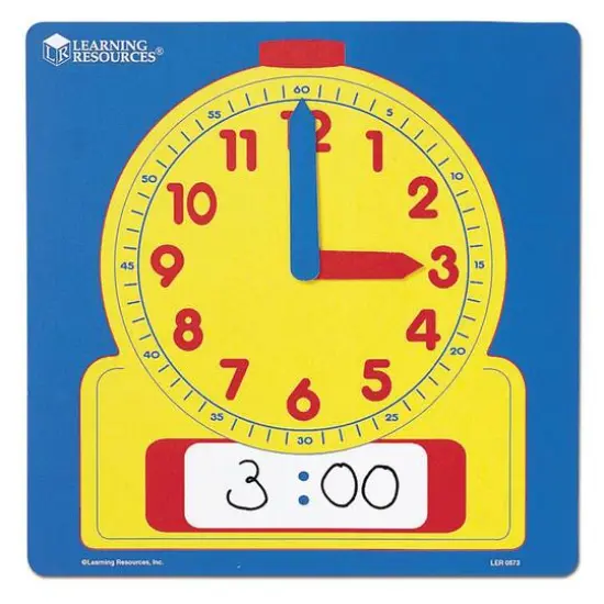 Learning Resources&reg; 12" Write & Wipe Demonstration Clocks, Pack of 3 {1}