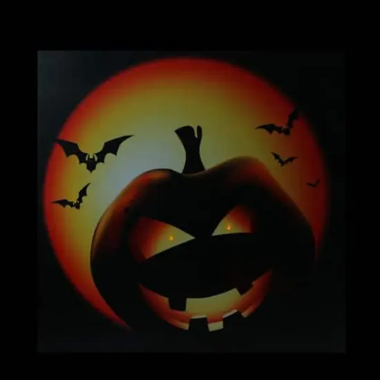 Bats & Jack-o-Lantern LED Canvas Wall Art {3}