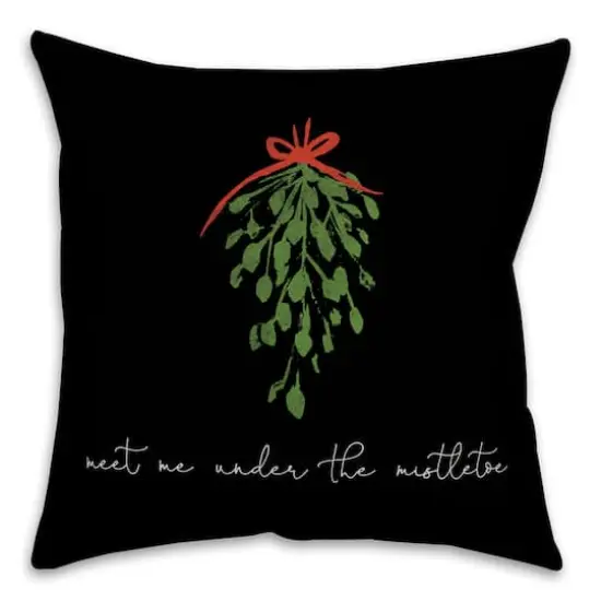 Meet Me Under the Mistletoe Throw Pillow {1}