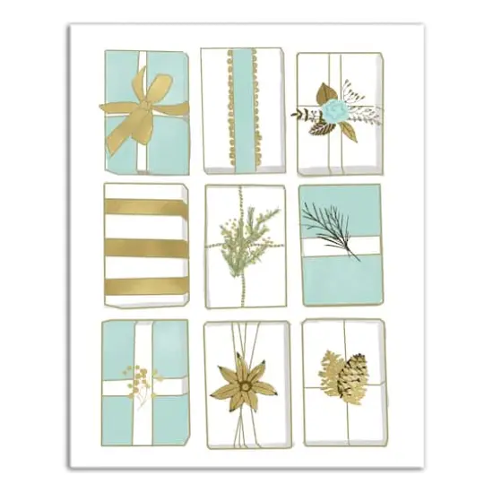 Rows of Christmas Gifts Canvas Wall Art {1}