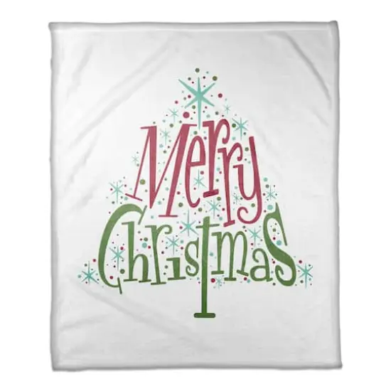 Midcentury Modern Merry Christmas Throw Blanket {1}