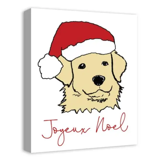 Joyeux Noel Puppy Canvas Wall Art {4}