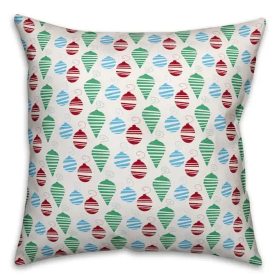 Colorful Christmas Ornaments Throw Pillow {1}