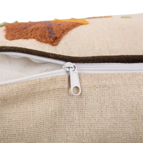 Glitzhome&reg; Embroidered Fall Leaves Pillow {6}