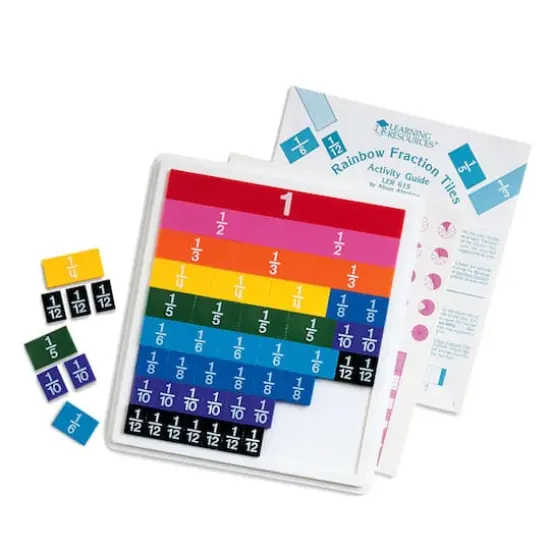 Learning Resources&reg; Rainbow Fraction&reg; Plastic Tiles with Tray, Set of 51 {1}