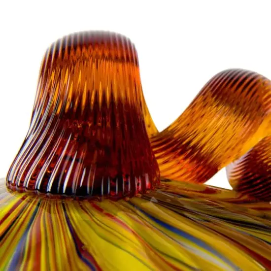 Glitzhome&reg; Short Glass Pumpkin, Multicolor Stripes {4}