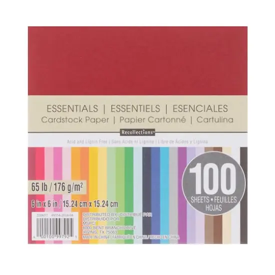 Essentials 6" x 6" Cardstock Paper by Recollections&trade;, 100 Sheets {1}