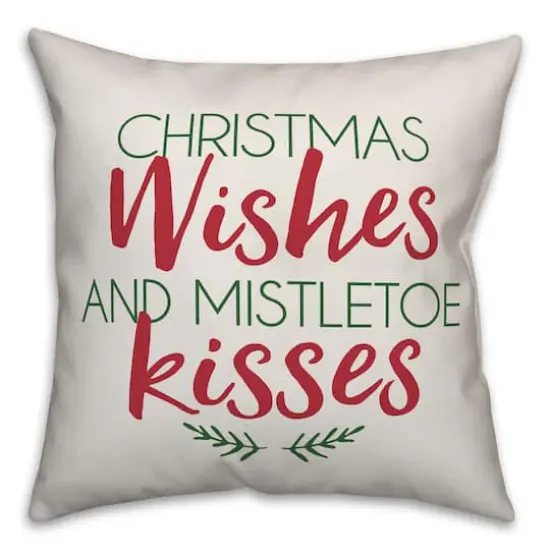 Designs Direct Christmas Wishes and Mistletoe Kisses 18x18 Throw Pillow {1}