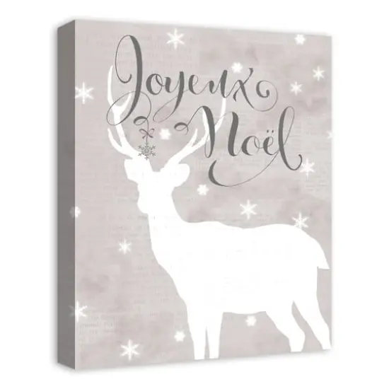 Joyeaux Noel Reindeer Canvas Wall Art {4}