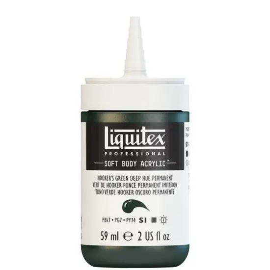 Liquitex&reg; Professional Soft Body Acrylic Bottle, 2oz. Hooker's Green Deep Hue Permanent {3}