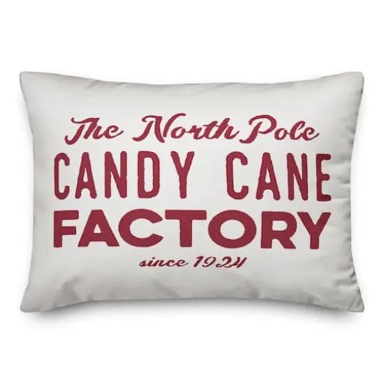 Designs Direct The North Pole Candy Cane Factory 14x20 Throw Pillow {1}