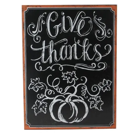 Give Thanks Inscribed Chalkboard Wall Art {1}