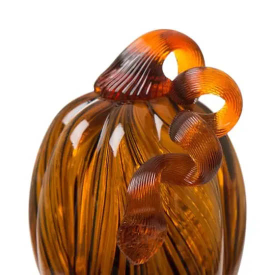 Glitzhome&reg; Medium Glass Pumpkin, Multicolor Stripes {4}