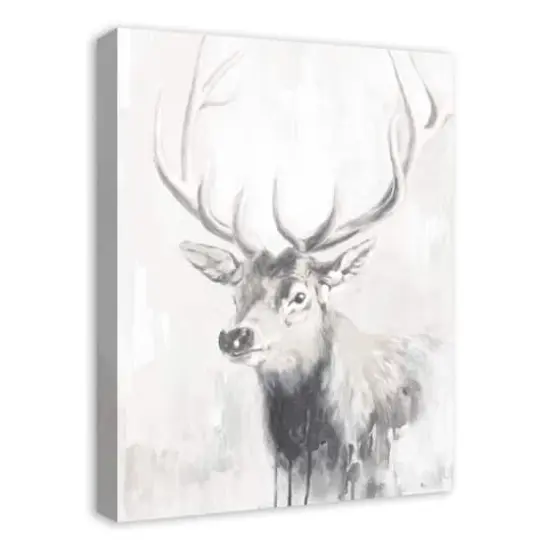 Winter Elk Canvas Wall Art {4}
