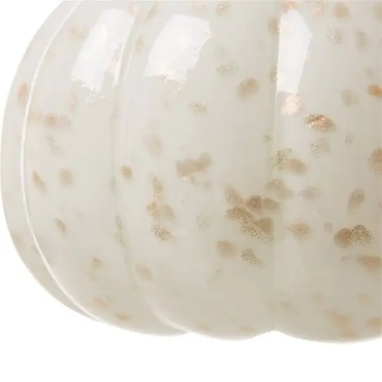 Glitzhome&reg; Glass Pumpkin, Golden & White  {6}