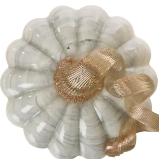 Glitzhome&reg; Small Marble Glass Pumpkin, Gray {3}