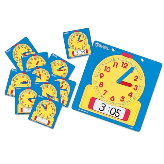 Learning Resources&reg; 4.5" Write & Wipe Student Clocks, 10 Per Pack, 3 Packs {1}