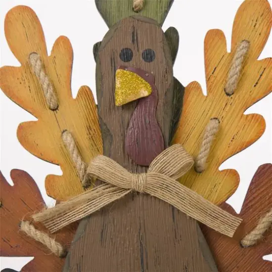 Glitzhome&reg; Iron & Wood 'Welcome' Turkey Yard Sign  {4}