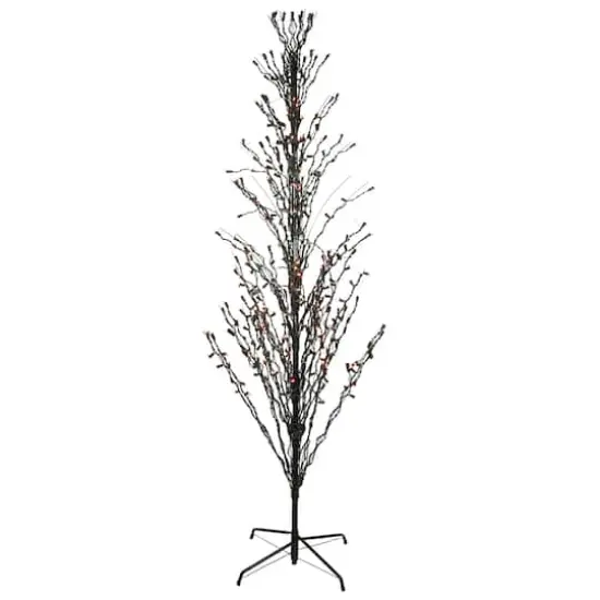 9ft. Orange LED Lighted Halloween Cascade Twig Tree {1}