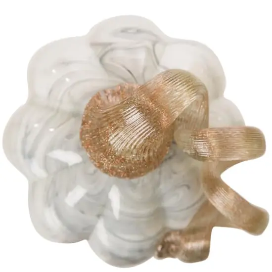 Glitzhome&reg; Marble Tall Marble Glass Pumpkin, Gray {4}