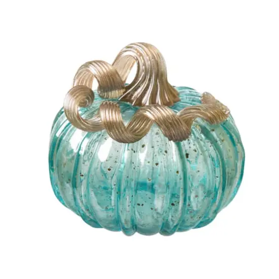 Glitzhome&reg; Small Glass Pumpkin, Blue {1}