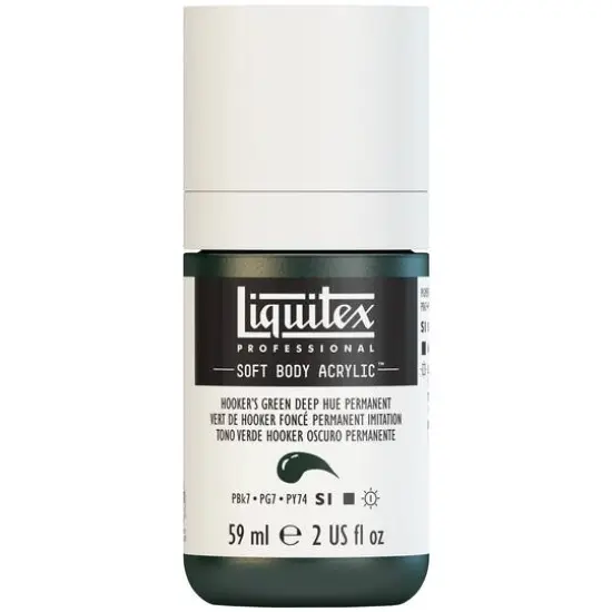 Liquitex&reg; Professional Soft Body Acrylic Bottle, 2oz. Hooker's Green Deep Hue Permanent {1}