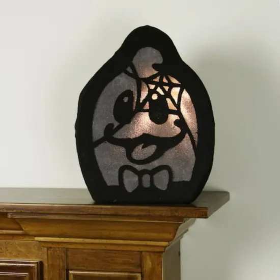 Black LED Lighted Halloween Spooky Ghost Face {3}