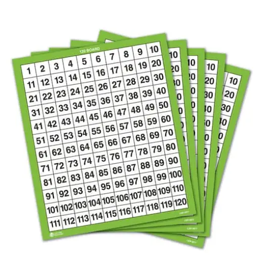 Learning Resources&reg; Laminated 120 Number Boards, 2 Sets {1}