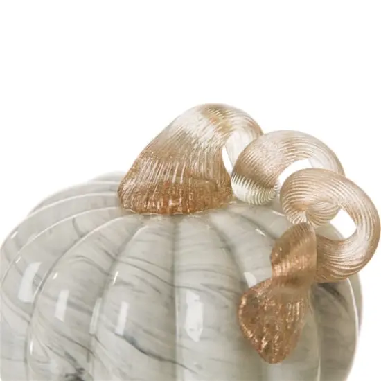 Glitzhome&reg; Small Marble Glass Pumpkin, Gray {5}