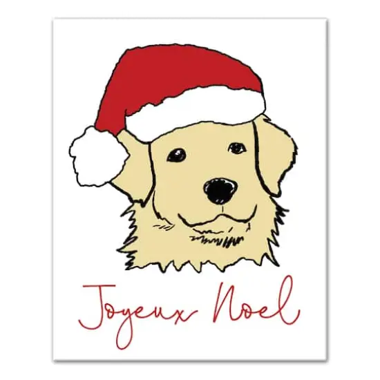 Joyeux Noel Puppy Canvas Wall Art {1}