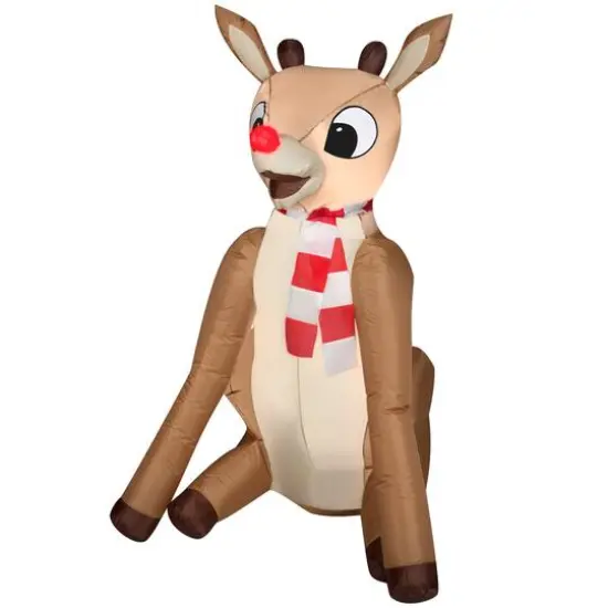 4ft. Airblown&reg; Inflatable Christmas Rudolph with Light Up Nose {1}