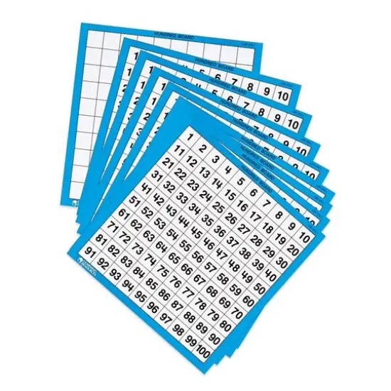 Learning Resources&reg; Laminated Hundreds Boards, 10 Per Set, 3 Sets {1}