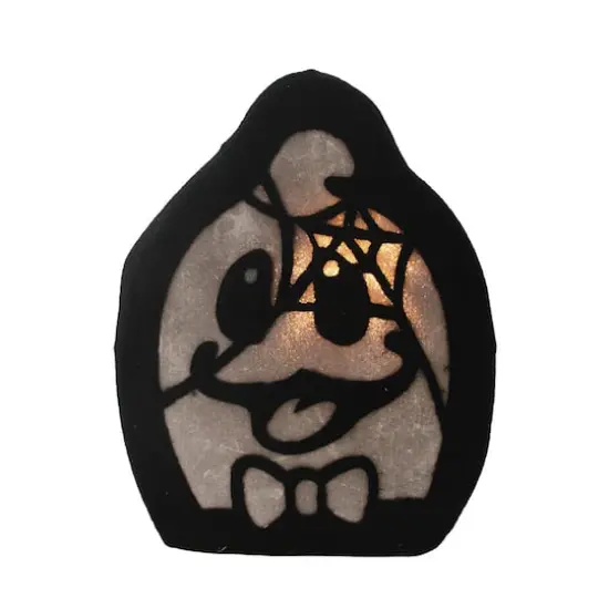 Black LED Lighted Halloween Spooky Ghost Face {1}