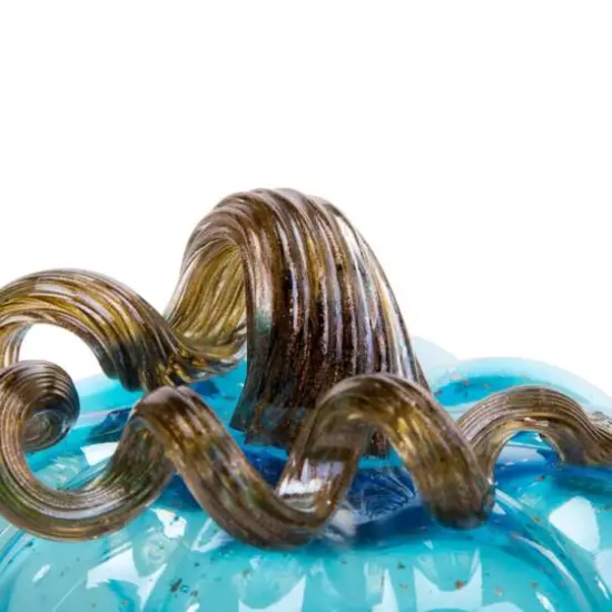 Glitzhome&reg; Short Glass Pumpkin, Blue {3}