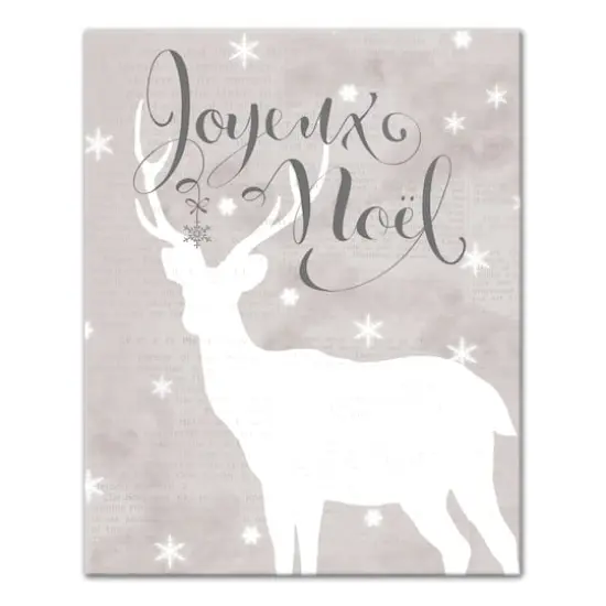Joyeaux Noel Reindeer Canvas Wall Art {1}