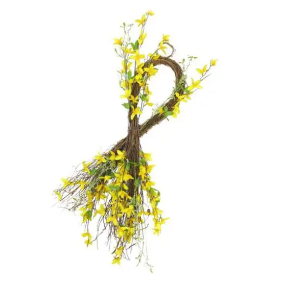 31" Decorative Forsythia Artificial Floral Teardrop Swag {1}