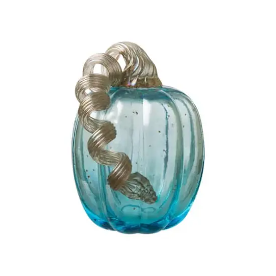 Glitzhome&reg; Glass Pumpkin, Blue {1}