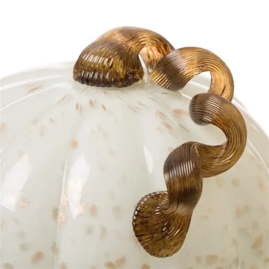 Glitzhome&reg; Glass Pumpkin, Golden & White  {5}