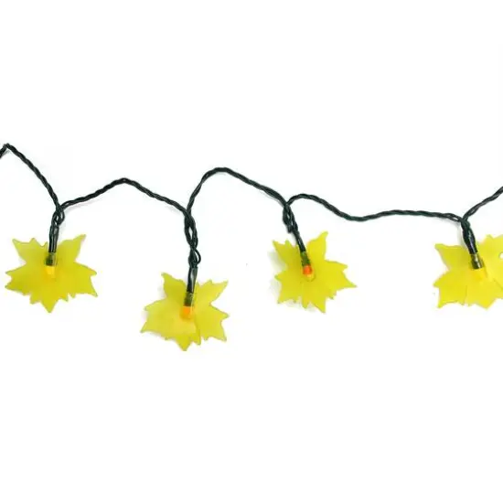 10ct. Yellow LED Maple Leaf Thanksgiving Novelty String Lights {5}