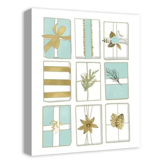 Rows of Christmas Gifts Canvas Wall Art {4}