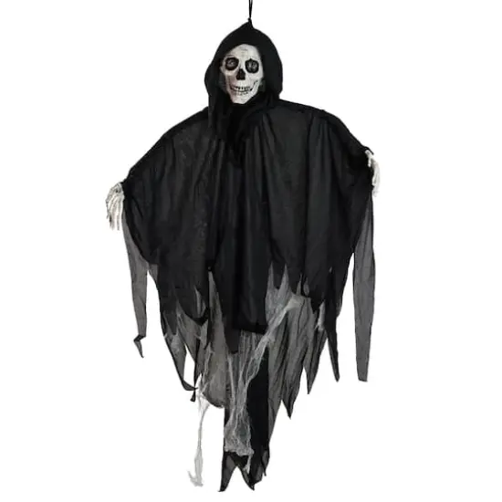 36" Touch Activated Talking Reaper Animated Hanging Halloween Decoration {1}
