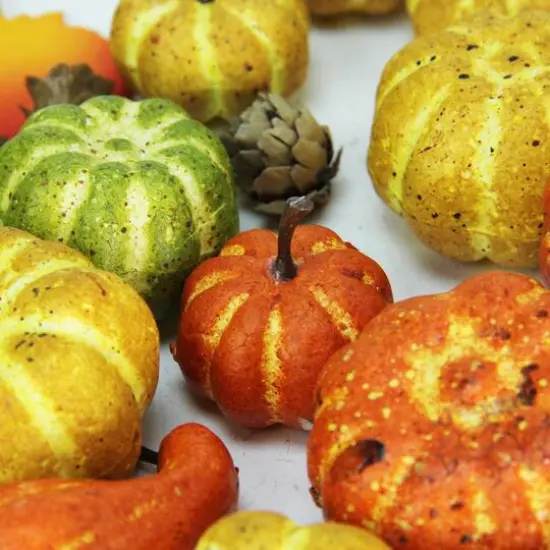 Autumn Harvest Pumpkins, Fall Leaves & Pine Cones Filler Decorations {4}