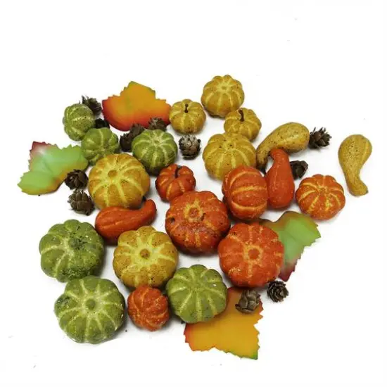 Autumn Harvest Pumpkins, Fall Leaves & Pine Cones Filler Decorations {1}