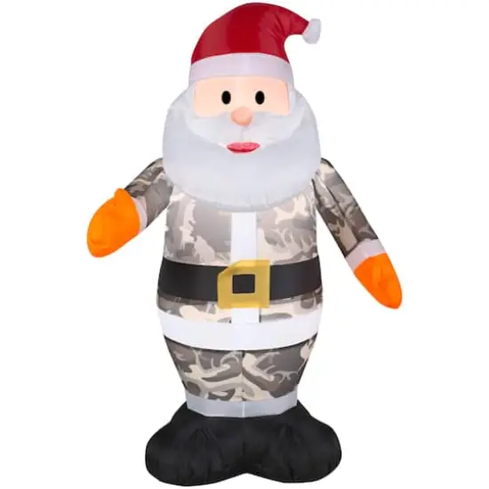 3ft. Airblown&reg; Inflatable Christmas Santa in Camo {1}