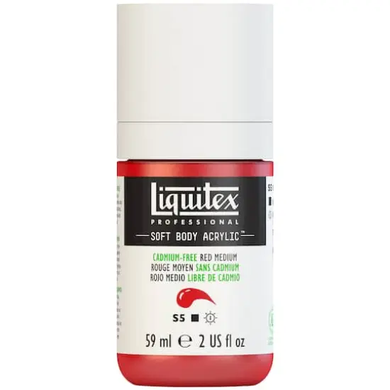 Liquitex® Professional Soft Body Acrylic Bottle, 2oz. Cadmium-Free Red Medium {1}