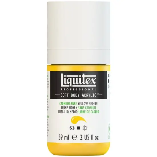 Liquitex&reg; Professional Soft Body Acrylic Bottle, 2oz. Cadmium-Free Yellow Medium {1}