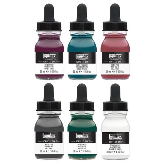 Liquitex&reg; Professional Acrylic Ink&trade; Muted Collection + White {4}