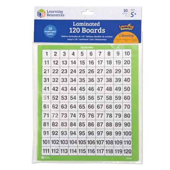 Learning Resources&reg; Laminated 120 Number Boards, 2 Sets {3}