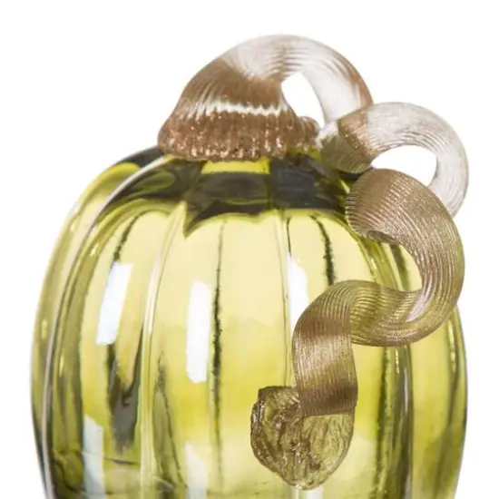 Glitzhome&reg; Crackle Glass Pumpkin, Green  {7}